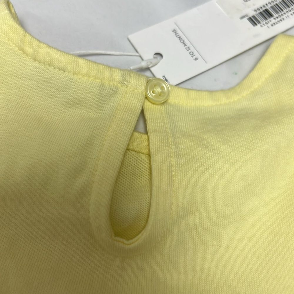 Janie and Jack 100049046 Girl Yellow Eyelet Flutter Sleeve Top NWT size 6-12 m - Picture 8 of 11